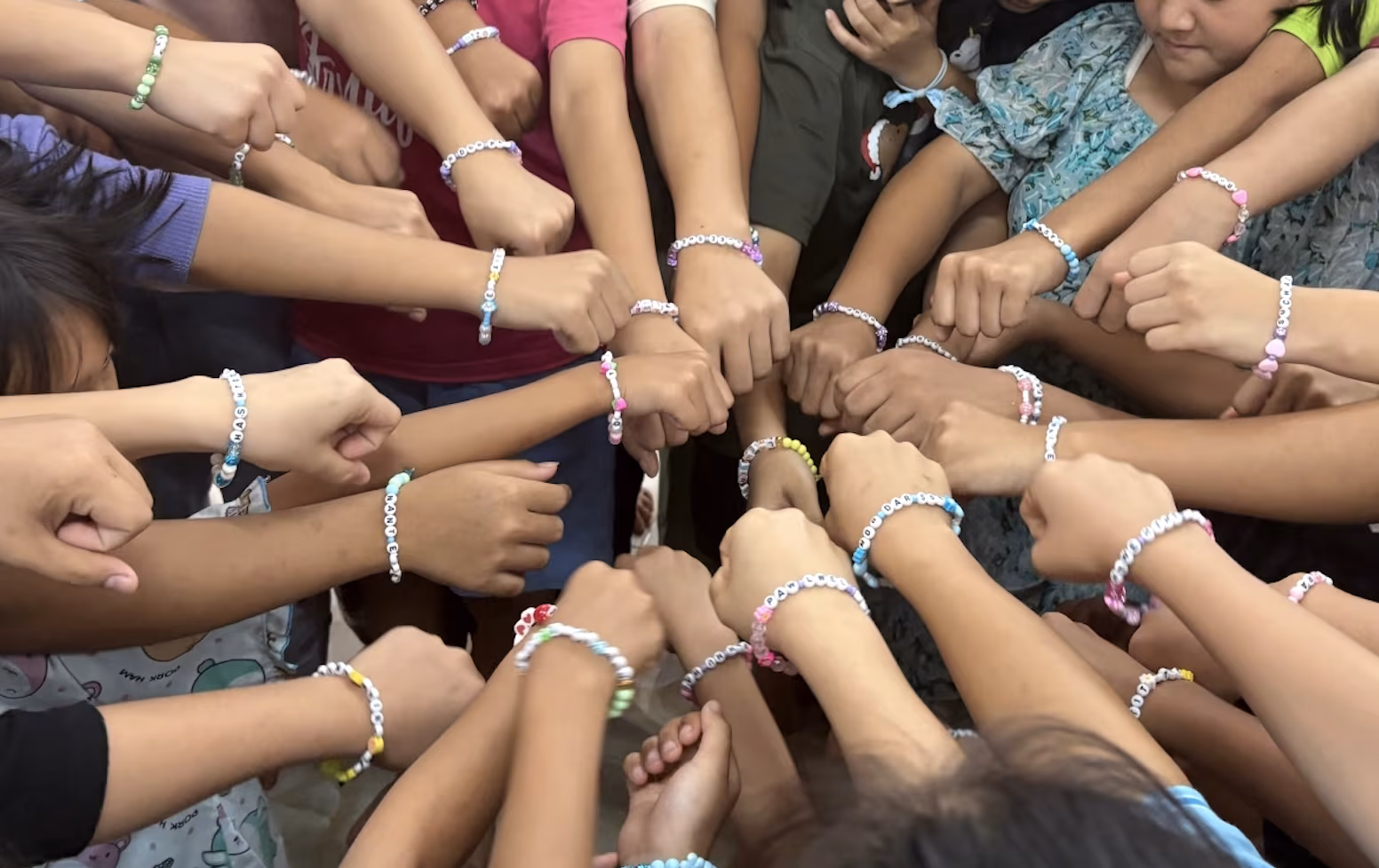 Personalized El Roi bracelets made by Sally for each girl